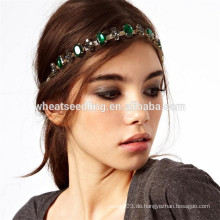 Glitzerndes grünes Diamant Rhinestone elastisches headwear Haarstirnband